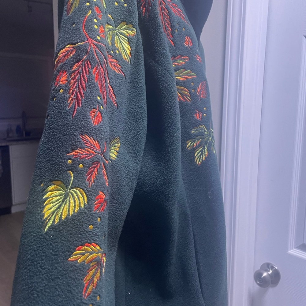 Bob Mackie Wearable Art Embroidered Fleece Coat 1x - image 5